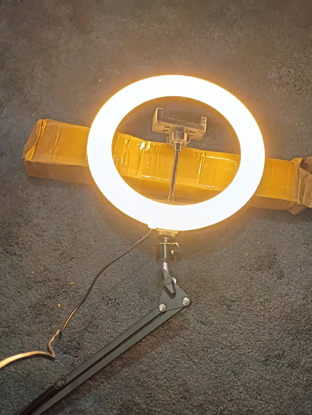 LED Ring Light with Phone Mount - White and Black